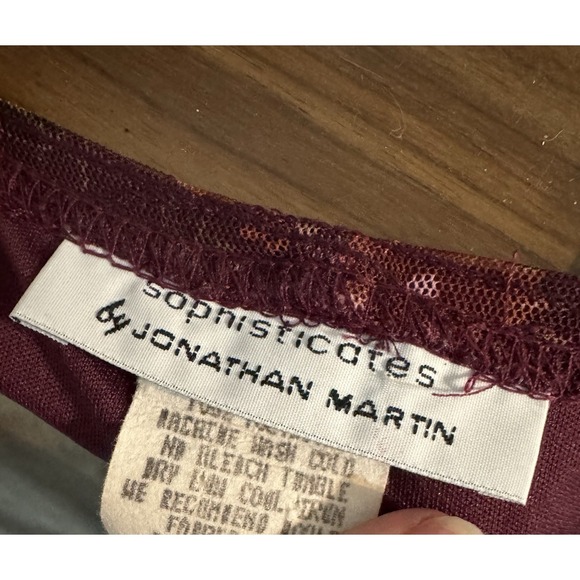 Sophisticates By Jonathan Martin vintage Maroon Sleevless Floral Print Maxi M - Picture 5 of 6